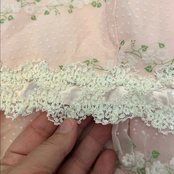 VINTAGE WOMENS REGENCY SWISS DOT LONG MAXI DRESS WITH PUFF SLEEVES SMALL - Picture 9 of 17